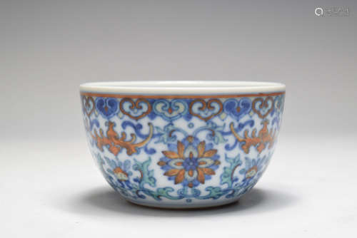 Doucai Flower Branch Pattern Porcelain Cup