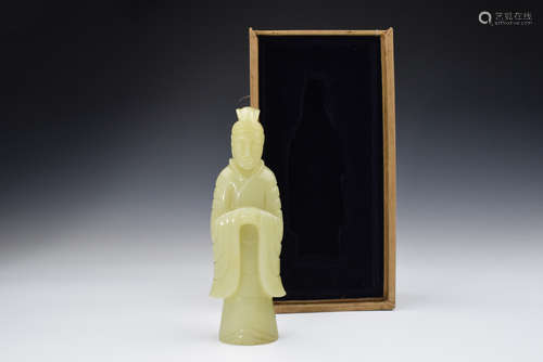 Yellow Jade Man Figure