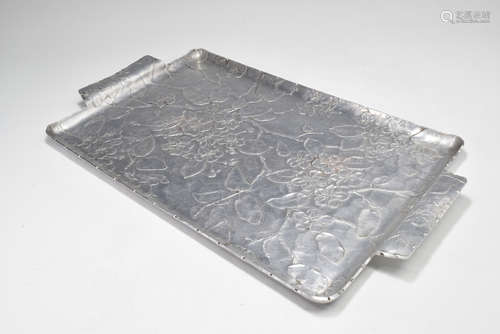 Flower Pattern Metal Tray