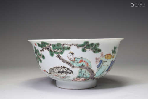 Wucai Character Story Porcelain Bowl