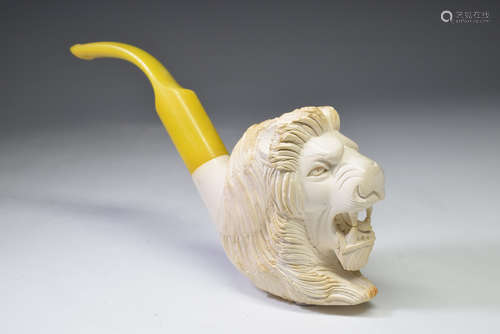 Lion Head Meerschaum Tobacco Pipe