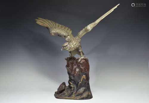 Japanese Iron Metal Eagle Figure