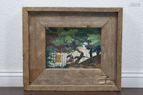 Wood Framed Landscape Oil Painting