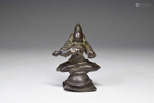 Hindu Goddess Annapurna Bronze Figure Miniature