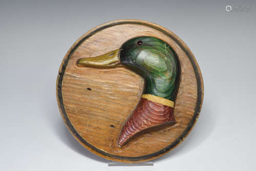 Wood Color Duck Wall Decoration, Artist Signed