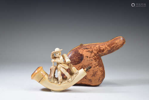 Walking Man with Umbrella Meerschaum Tobacco Pipe Head