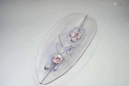 Glass Flower Pattern Plate