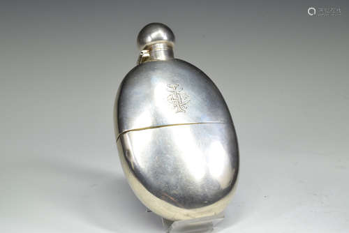 English Sterling Silver Flask Bottle