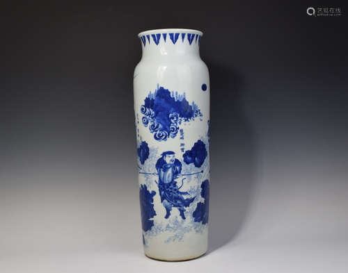 Blue and White Character Story Porcelain Vase