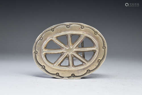 Navajo Sand Cast Sterling Silver Belt Buckle