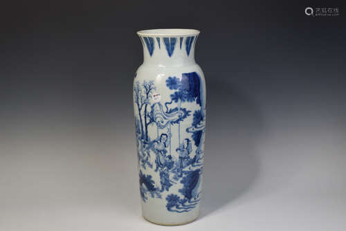 Blue and White Character Story Porcelain Vase