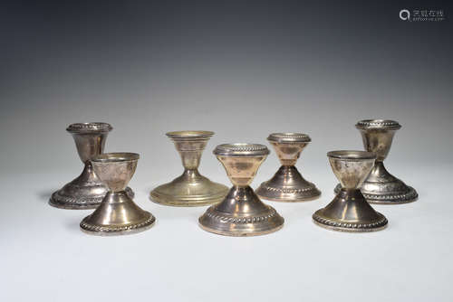 Group of Weighted Sterling Silver Candle Stick Stand