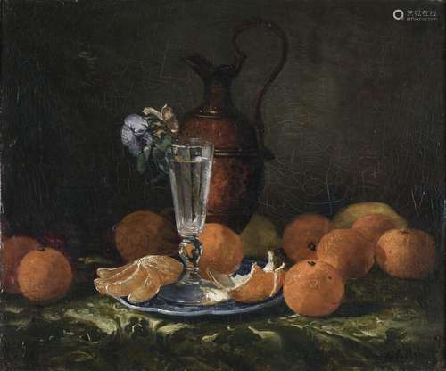 Antoine VOLLON (1833-1900).<br />
Nature morte aux agrumes.<...