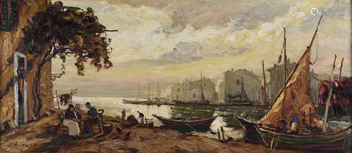 Joseph HURARD (1887-1956).<br />
Le soir aux Martigues.<br /...