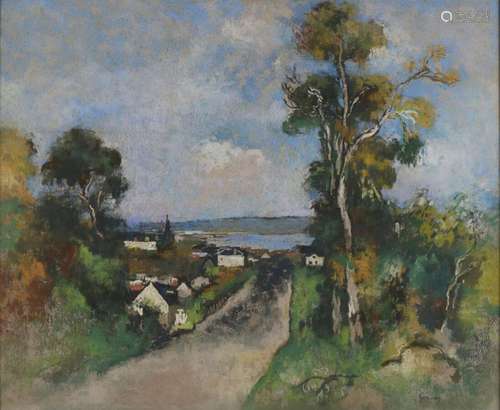 Paul Elie GERNEZ (1888-1948).<br />
Paysage en bord de mer.<...