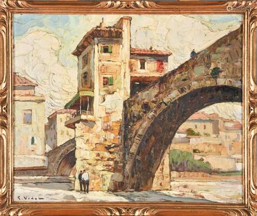 Gustave VIDAL (1895-1966).<br />
Pont de Sospel, Alpes Marit...