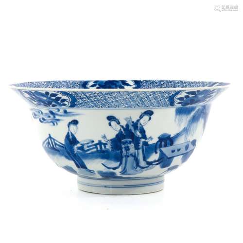 A Blue and White Flared Rim Bowl