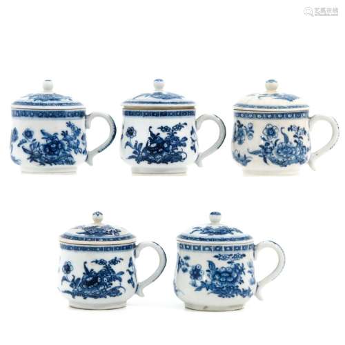 A Series of 5 Cups with Covers