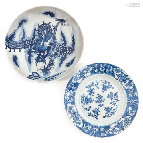 A Lot of 2 Blue and White Plates