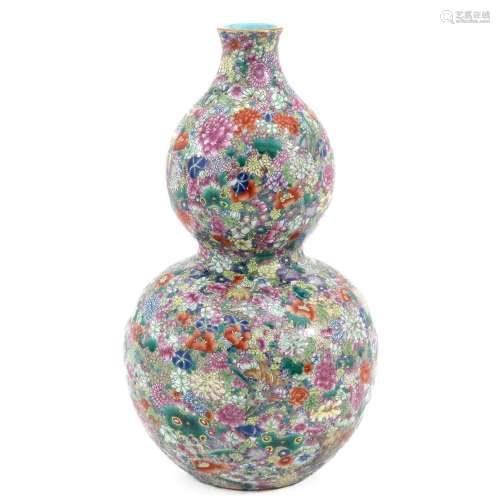 A Famille Rose Gourd Vase