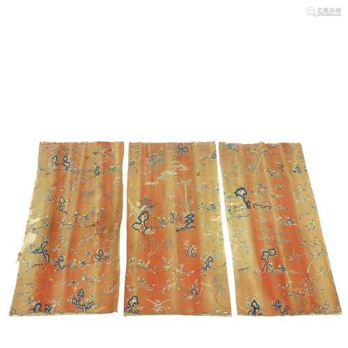 A Collection of 3 Chinese Silk Embroidered Textiles