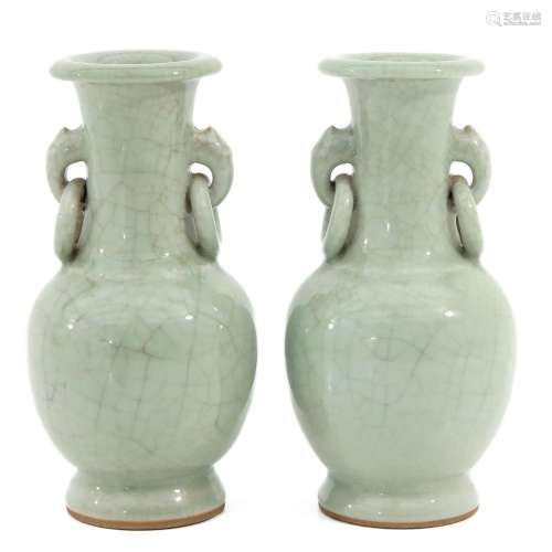A Pair of Celandon Vases
