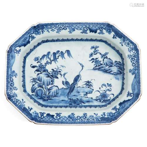 A Blue and White Serving Dish