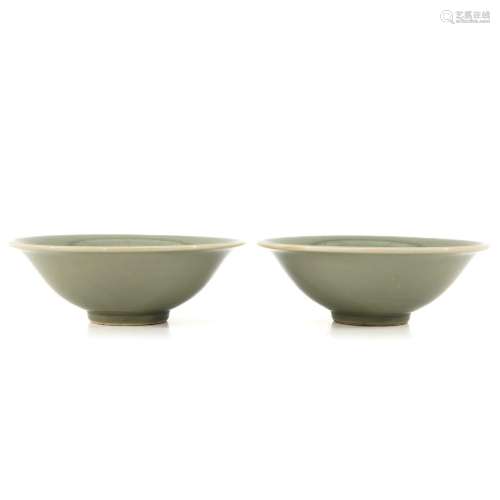 A Pair of Celadon Bowls