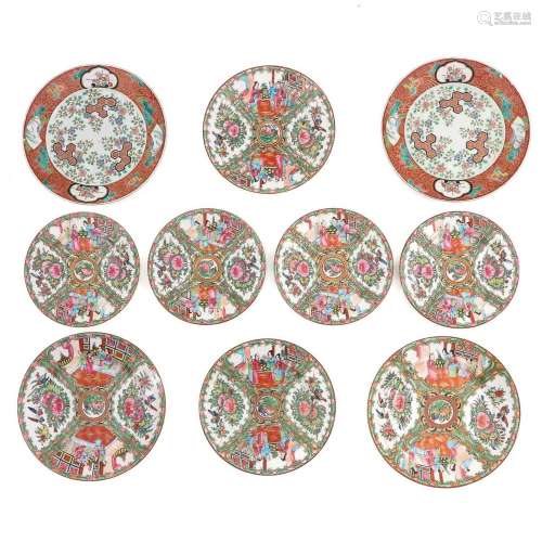 A Collection of 10 Cantonese Plates