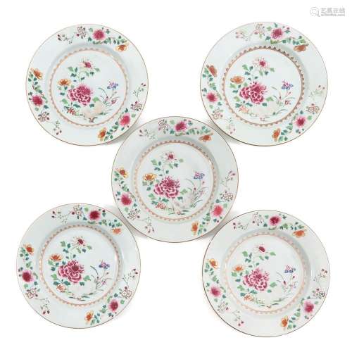 A Collection of Famille Rose Plates