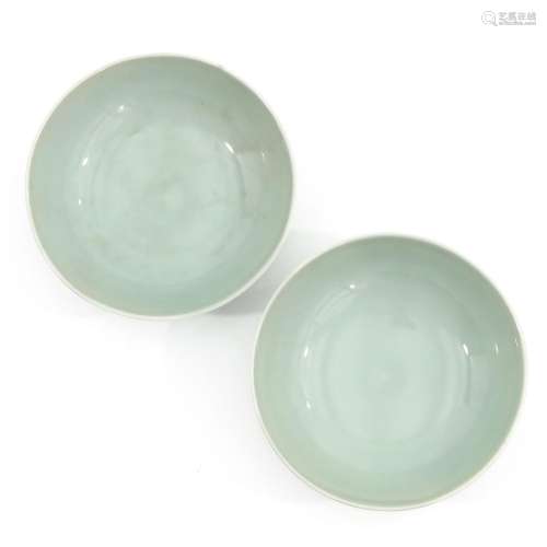 A Pair or Celadon Bowls