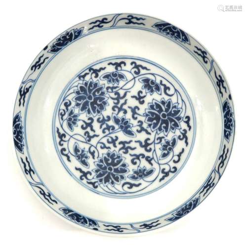 A Blue and White Dish