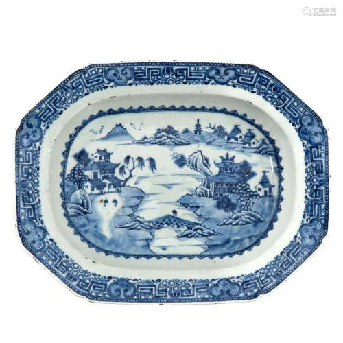 A Blue and White Serving Dish