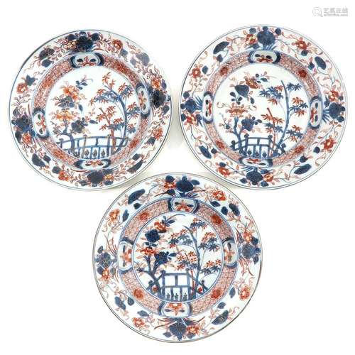 A Series of 3 Imari Plates