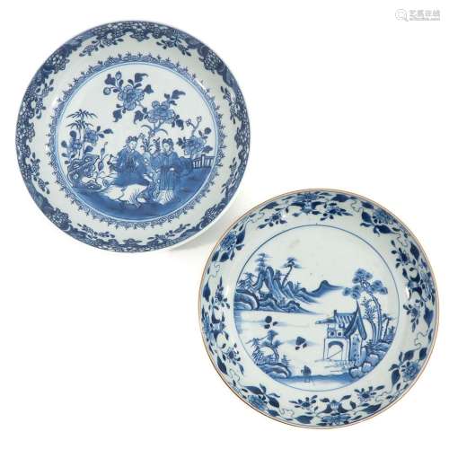 A Lot of 2 Blue and White Plates