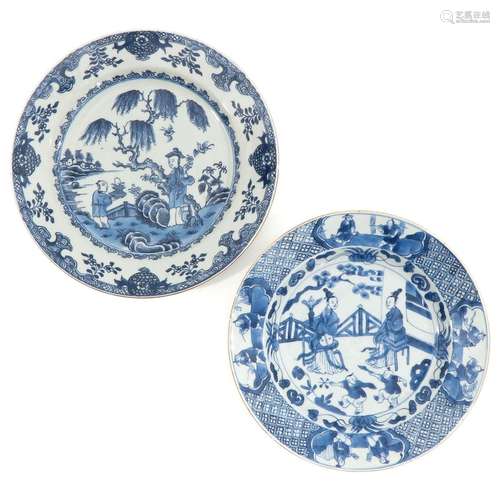 A Lot of 2 Blue and White Plates