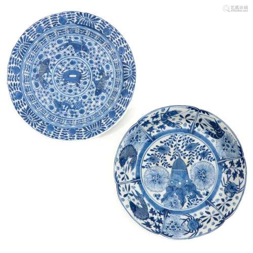 A Lot of 2 Blue and White Plates