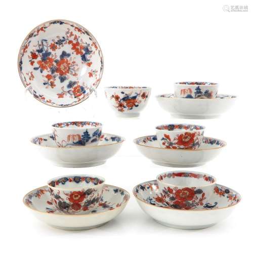 A Collection of Imari Cups and Saucers