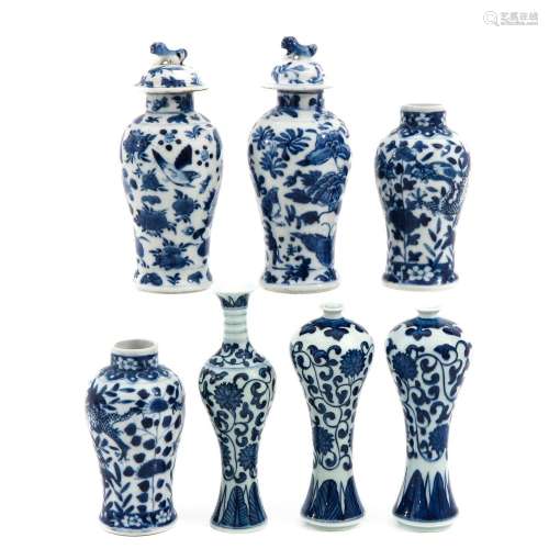 A Collection of 7 Small Vases