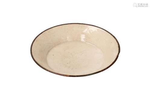 A Ding Yao ware deep saucer with copper mounting