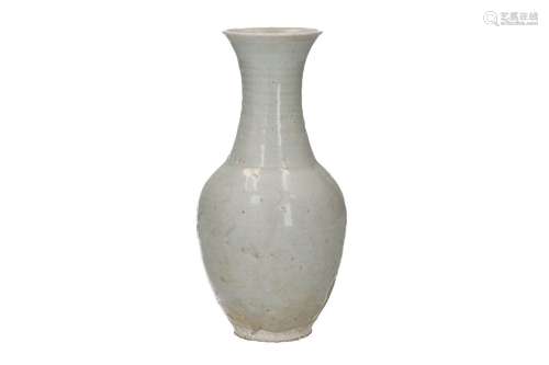 A Qinbai ware vase with a ribbed neck