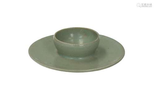 A celadon glazed saucer