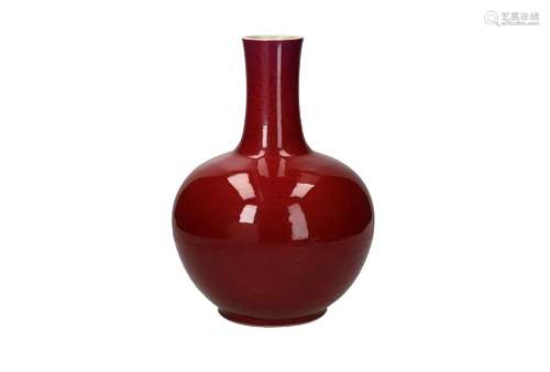 A sang de boeuf glazed porcelain vase