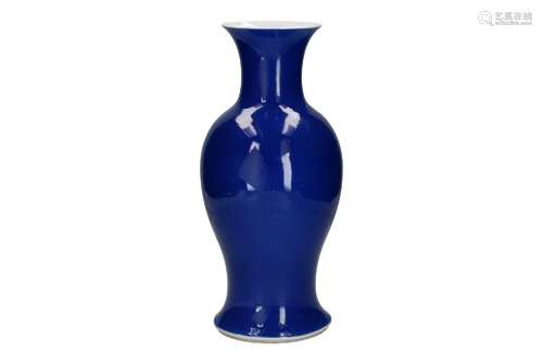 A powder blue glazed porcelain vase