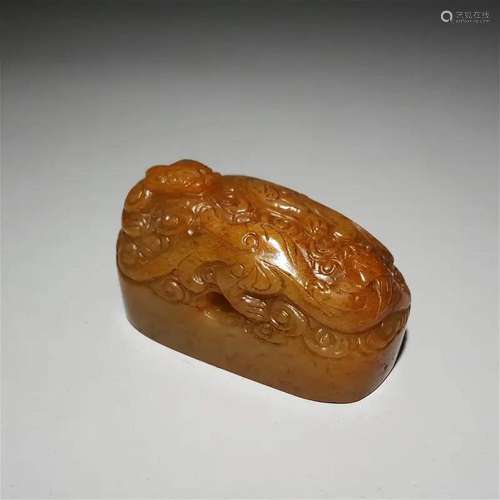 Khotan Jade Russet Jade Dragon Seal