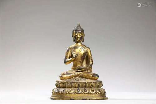 Gilt Bronze Seated Shakyamuni