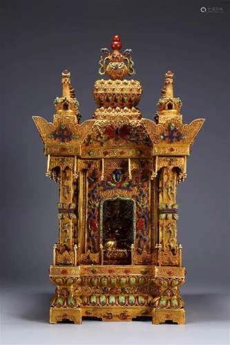 Gilt Silver Buddhist Shrine