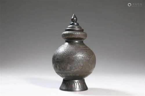 Silver Figure and Story Jar