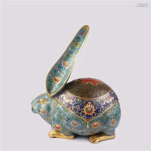 Cloisonne Enamel Rabbit Boulder