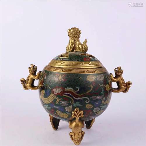 Cloisonne Enamel Tripod Censer